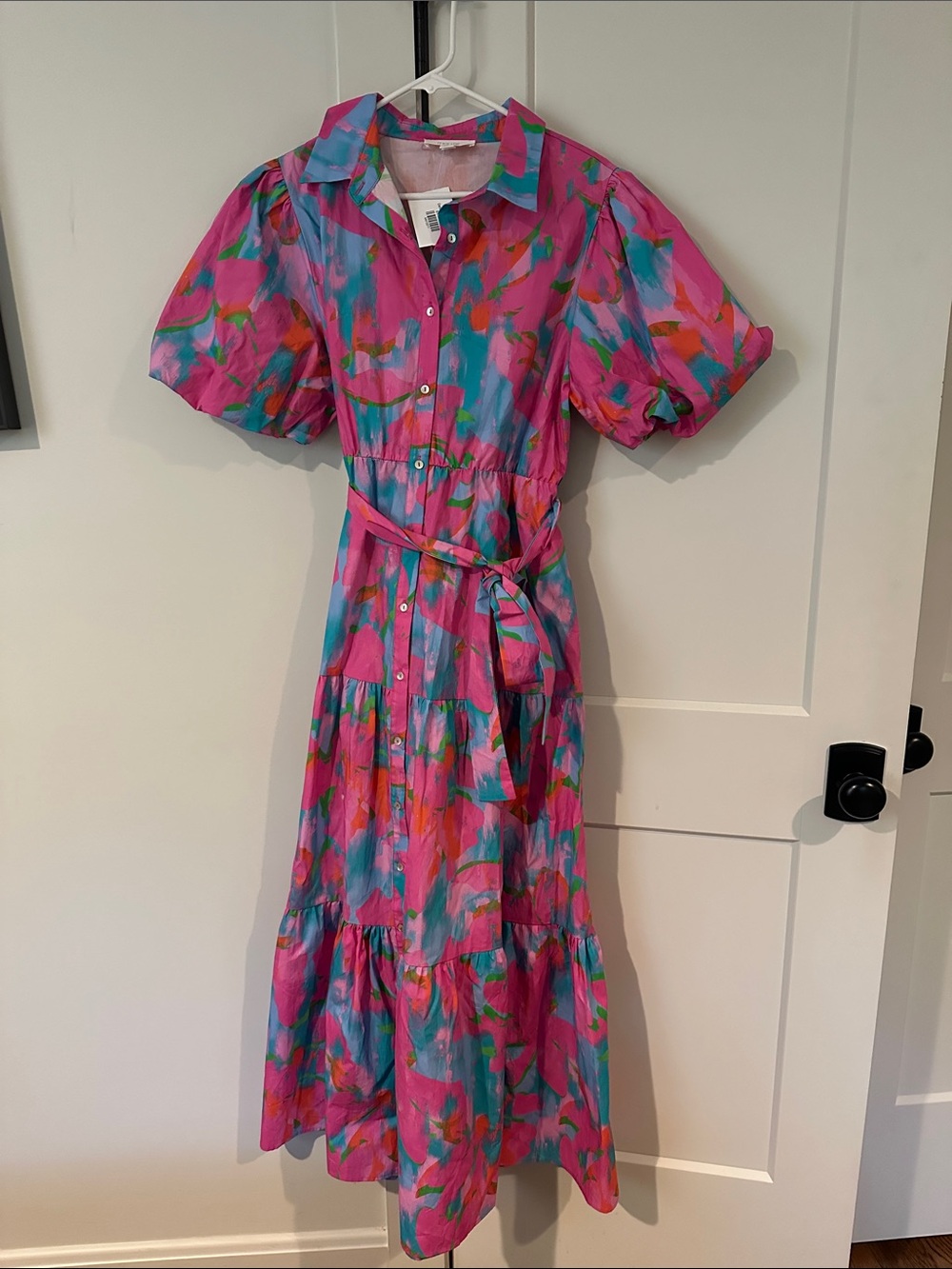 Peach Love California Pink Floral Button-Front Maxi Dress